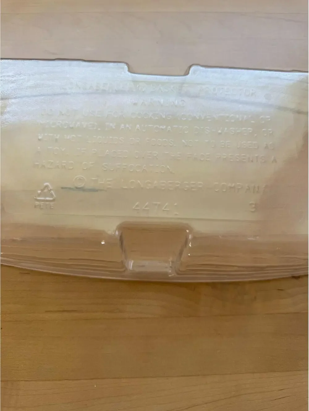 Longaberger Basket Clear Plastic Protector #44741 13
